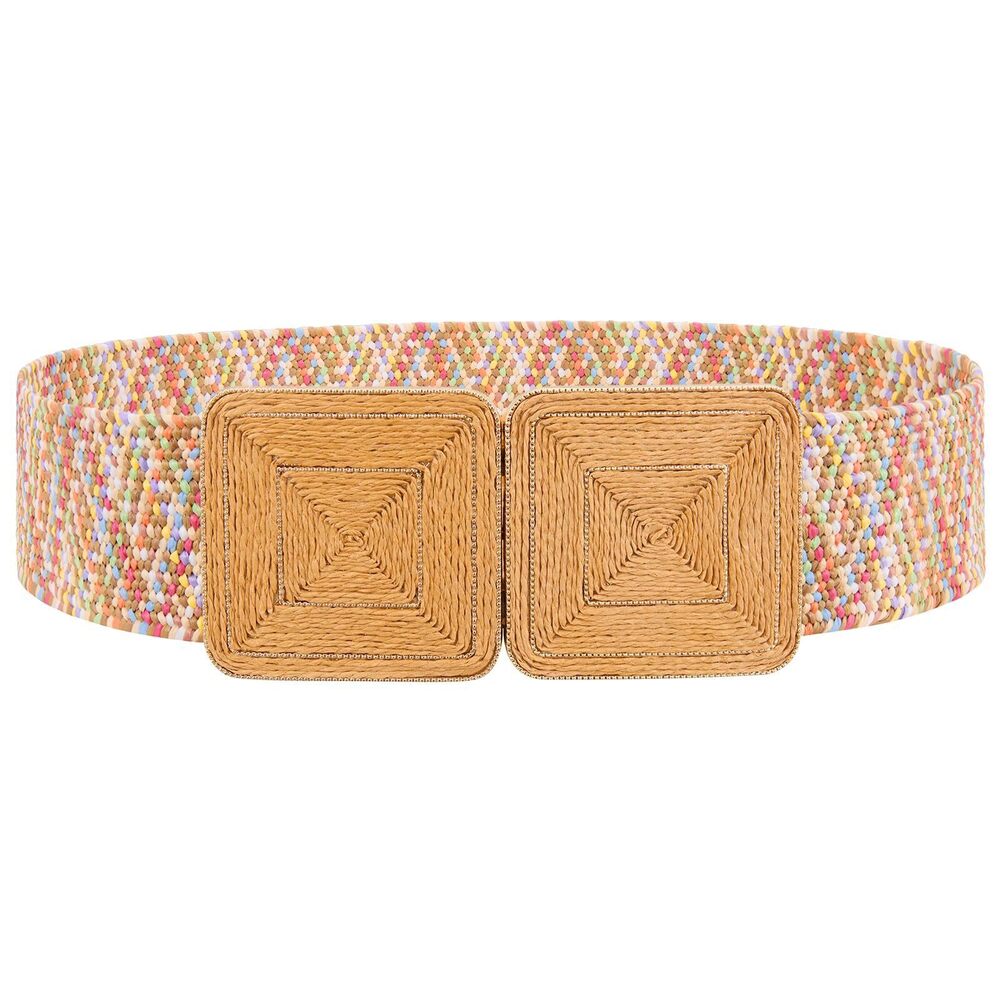 1363 Straw Woven Elastic Belt For Women Fashion Boho Raffia Ladies